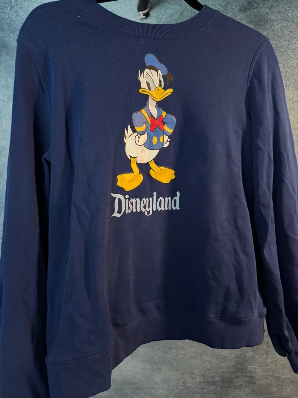 Disney Navy Donald Duck Graphic Pullover with Yellow Beak
